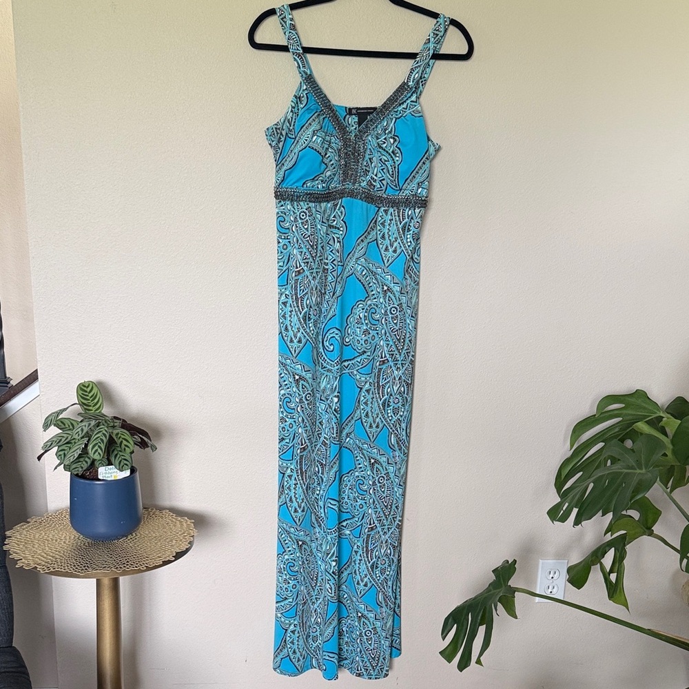 INC International Concepts Turquoise Paisley Maxi Dress